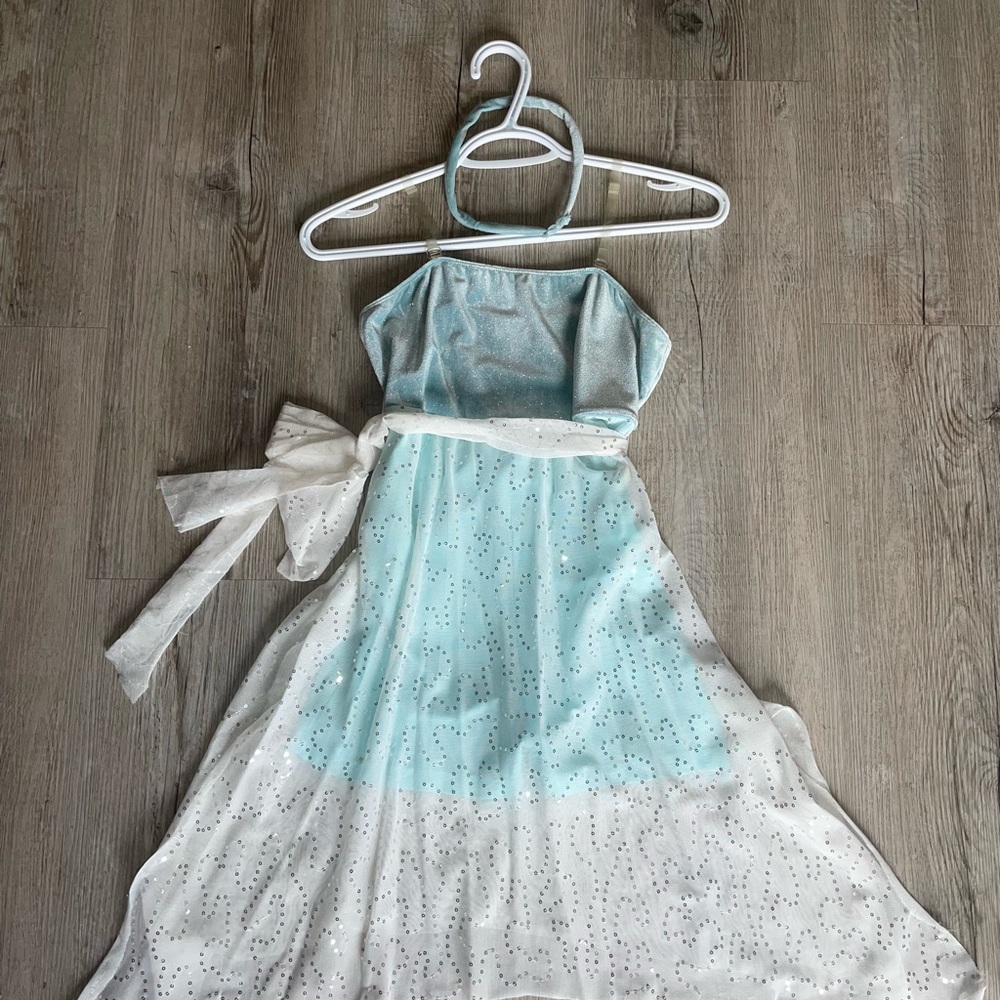 Sparkly Blue and White Kids Dress